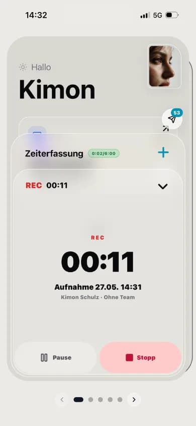 Transkriptionsansicht der kaya App