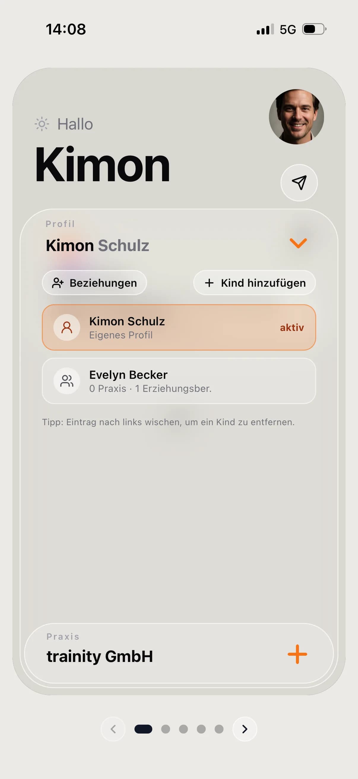 Mehrere Patientenprofile in der kaya App